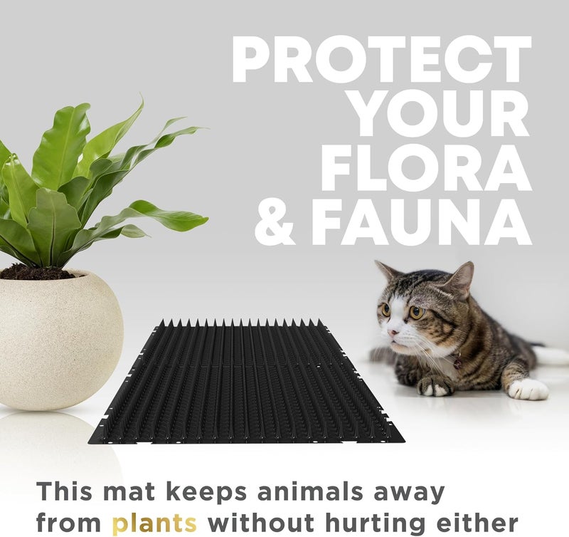 Petfolio 12 Pack Black Cat Spike Mat - 16" x 13" Scat Mat for Cats with 1" Spike is A Perfect Pet Deterrent for Indoor & Outdoor Cat Repellent to Deter Feral Cats & Dogs - Image 4